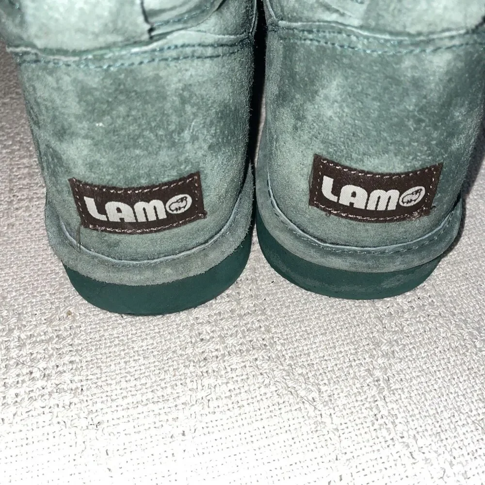 Lamo Women’s Fleece Lined Boots Size 9 M Green Leather Outdoors Comfort Warmth 1